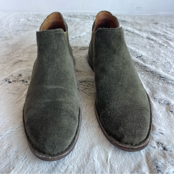 Trask Allison Ankle Boots Green Suede Leather Women Size 7.0 - Picture 3 of 14